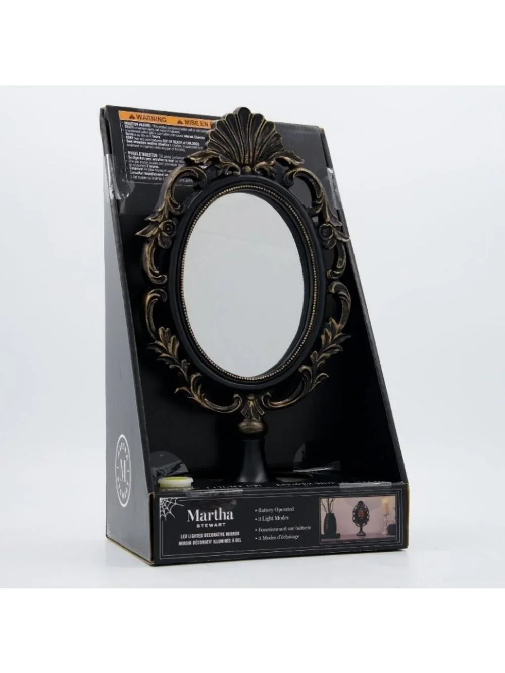 New Martha Stewart Halloween LED Lighted Decorative Mirror Gothic Tabletop 14